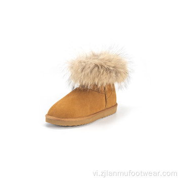 Raccoon Fur Collar Boots